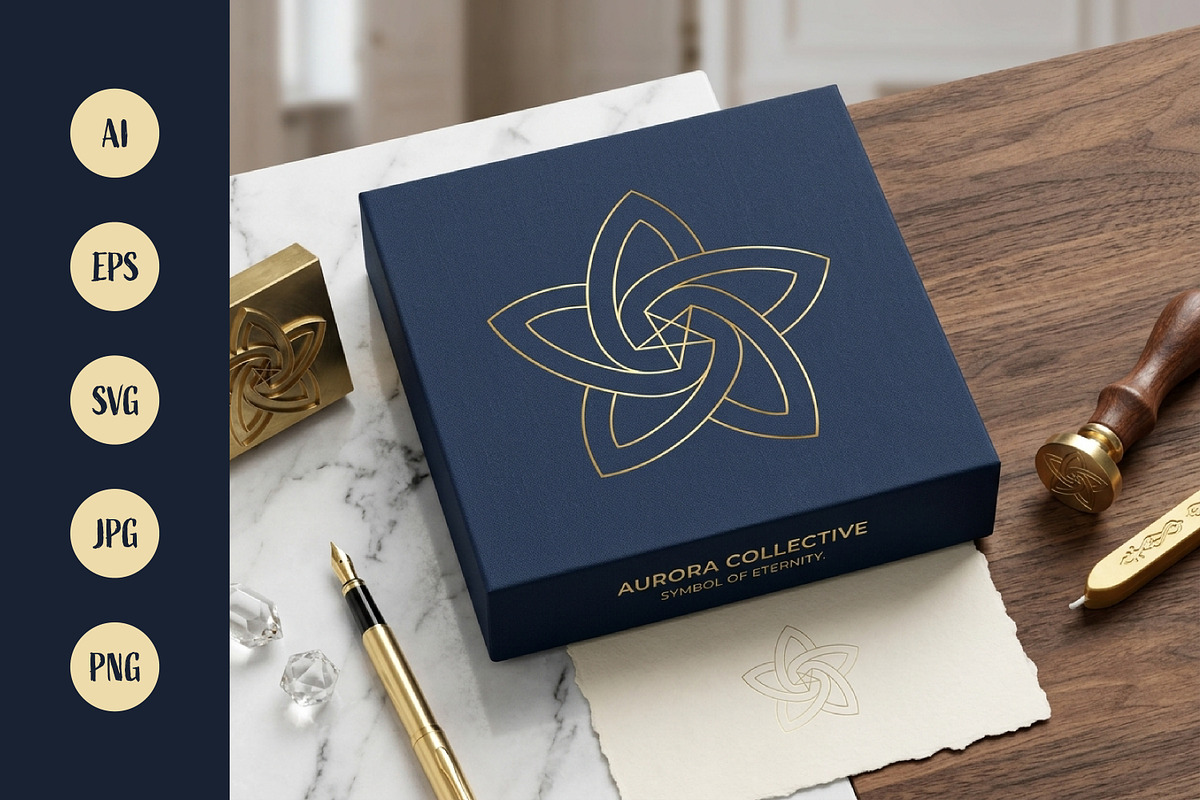 Knot Gold Star Geometric Elegant, a Branding & Logo Template by Saba Vector (Photo 3 of 4)