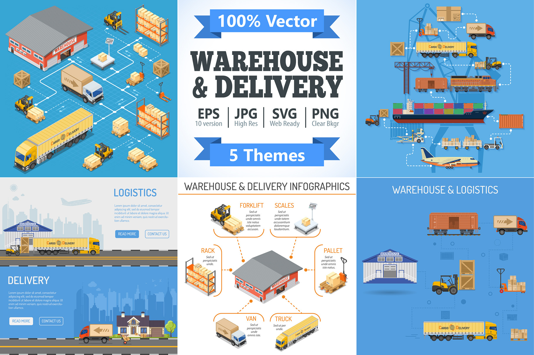 Warehouse Logistics and Delivery, a Technology Illustration by TAlex