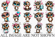 Whimsical Valentine Baby Owl Clipart, an Illustration by Canvas Craft (Thumbnail 3 of 6)