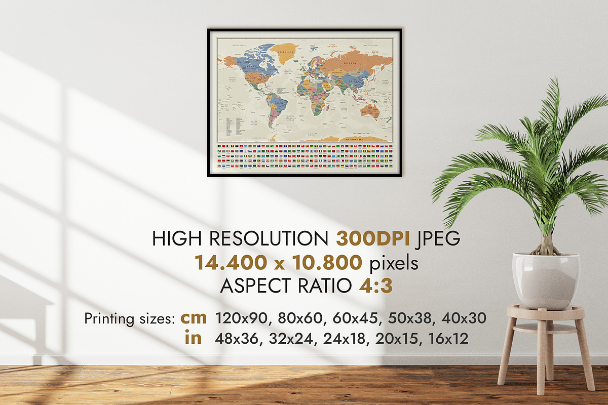World Map Poster Bundle with Flags, an Education Illustration by AdrianDragne (Photo 6 of 11)