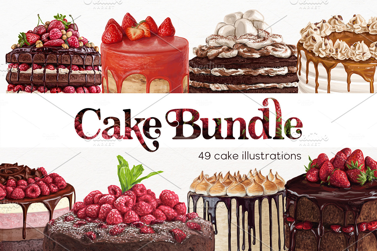 Big 49 cake bundle. VECTOR, a Food Illustration by Natalka Dmitrova art (Photo 8 of 9)