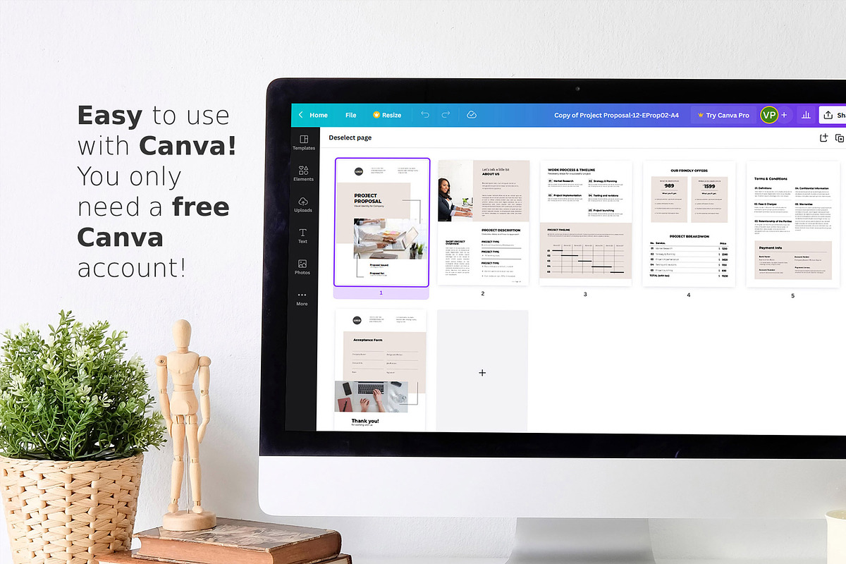 Canva Project Proposal Template, a Marketing Template by Sabin (Photo 2 of 6)