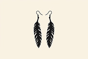 Leaf Earring Silhouette Bundle, a Graphic by abu67222 (Thumbnail 8 of 9)