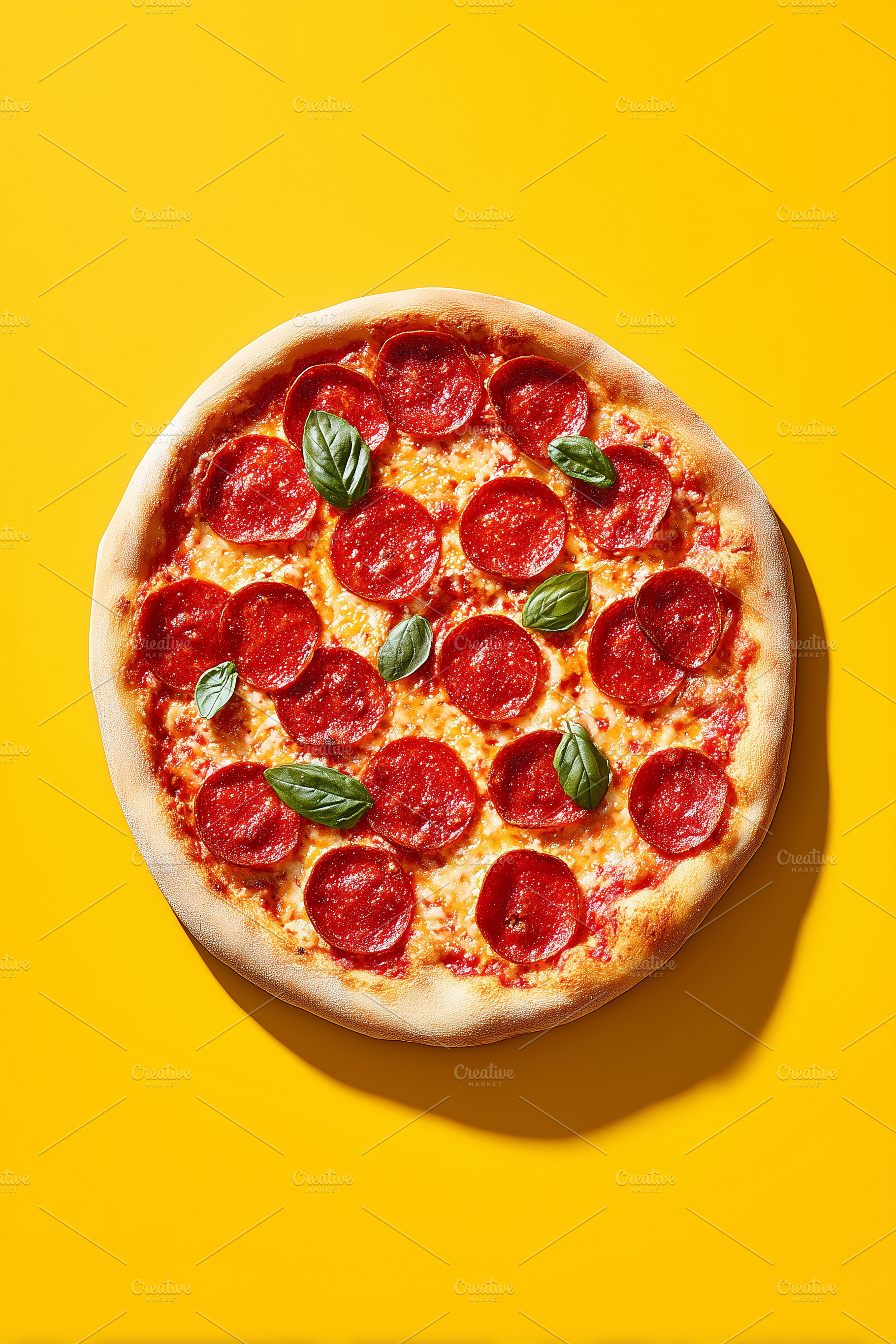 Fresh pepperoni pizza topped with, a Food & Drink Photo by MistyDay