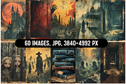 Vintage Halloween Junk Journal Scene, a Background Graphic by PrintHaven Designs (Thumbnail 6 of 7)