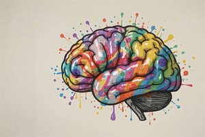 Displaying illustrated human brain, an Illustration by wavebreak