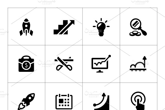 Set Icons Of Start Up