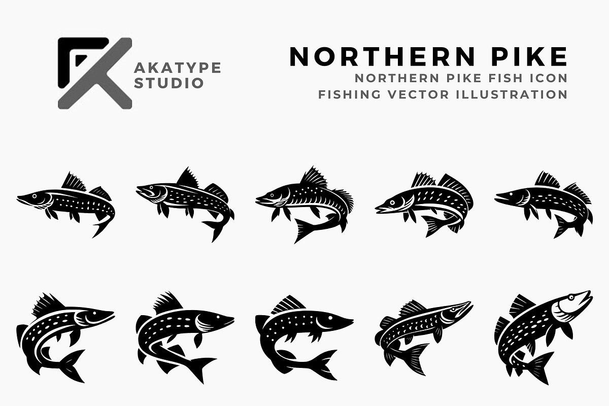 Northern Pike Icon Vector, a Solid Icon by Akatype Studio (Photo 1 of 3)