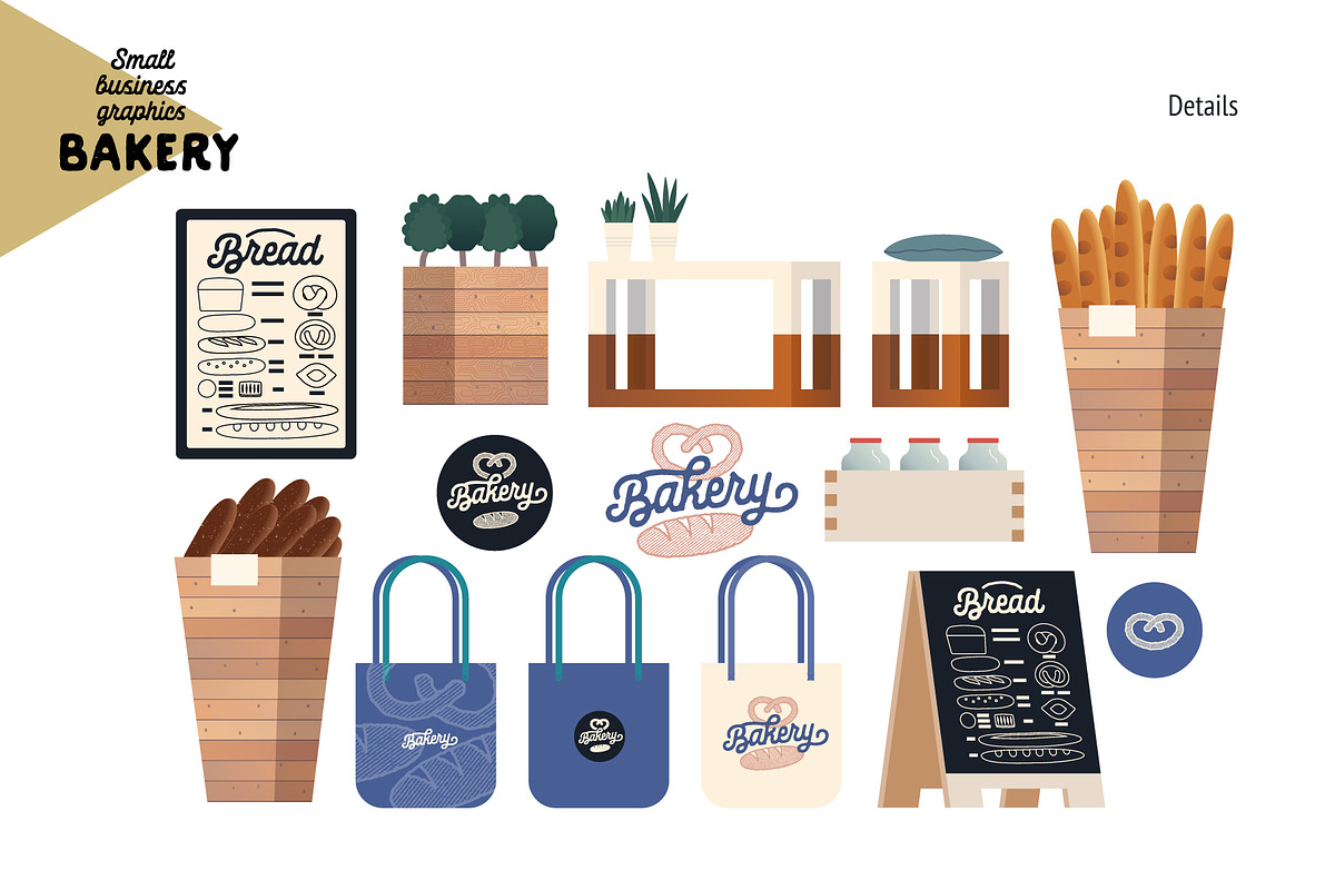Bakery, Small business (vector), a Templates & Theme by Grivina's shop (Photo 5 of 19)