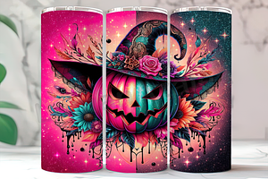 Boho Floral Pumpkin Fall Tumbler, an Arts & Entertainment Photo by LamanAzalea