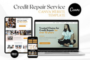 Credit Repair Canva Website Template, a Landing Page Template by Kromatic Design Studio (Thumbnail 1 of 8)