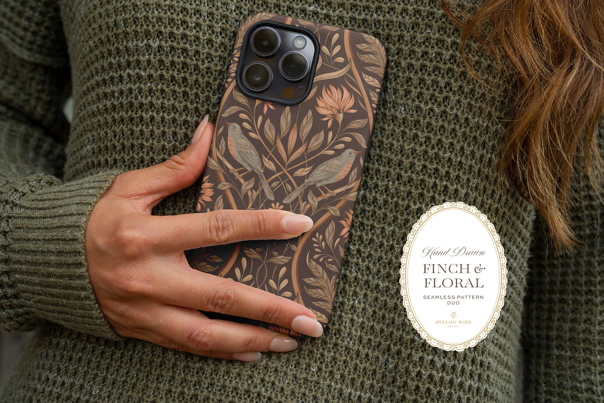 Vintage Bird & Floral Pattern Duo, a Pattern Graphic by Eclectic Anthology (Photo 11 of 13)