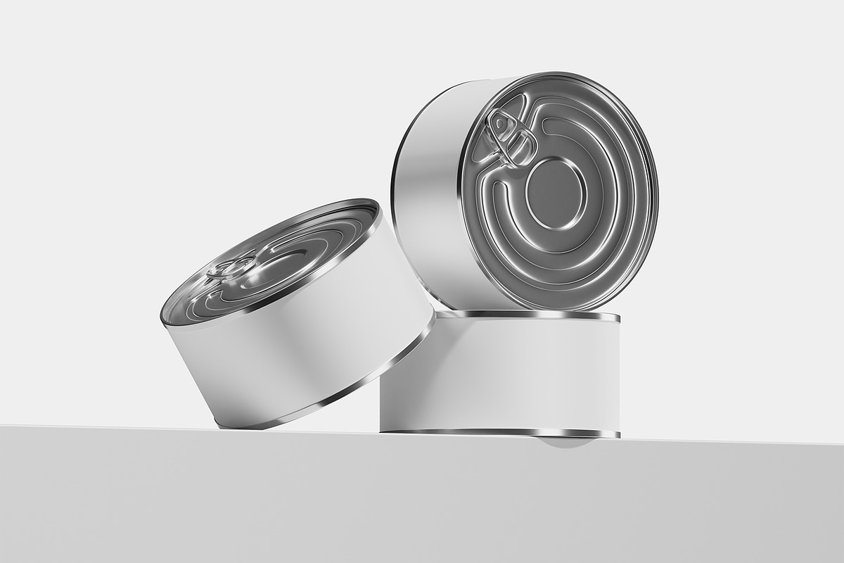 Pull-Tab Food Tin Mockup, a Packaging Mockup by Permadi Creative (Photo 3 of 5)