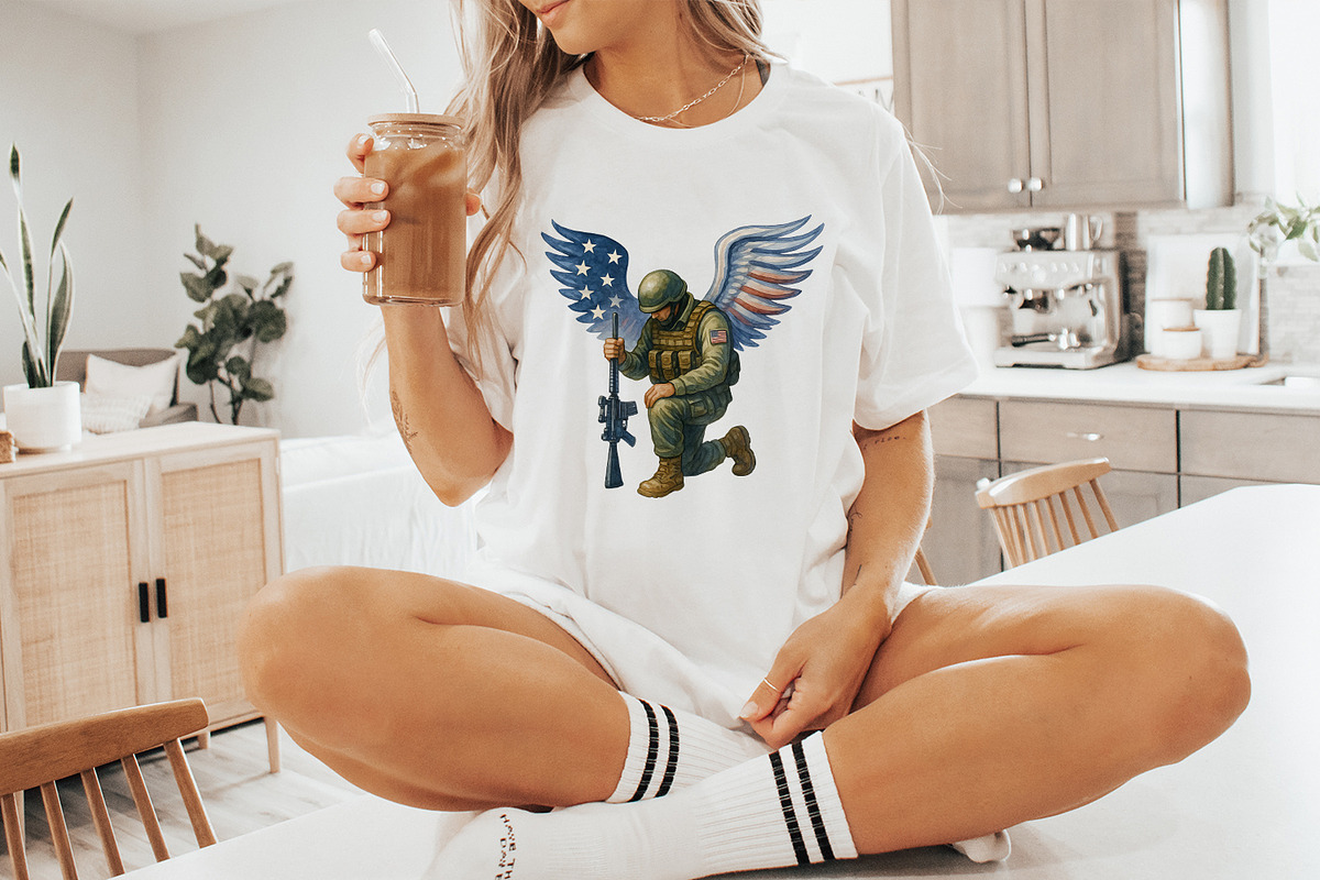 American Soldier Angel Man Praying, an Illustration by SharpMarketplace (Photo 9 of 9)