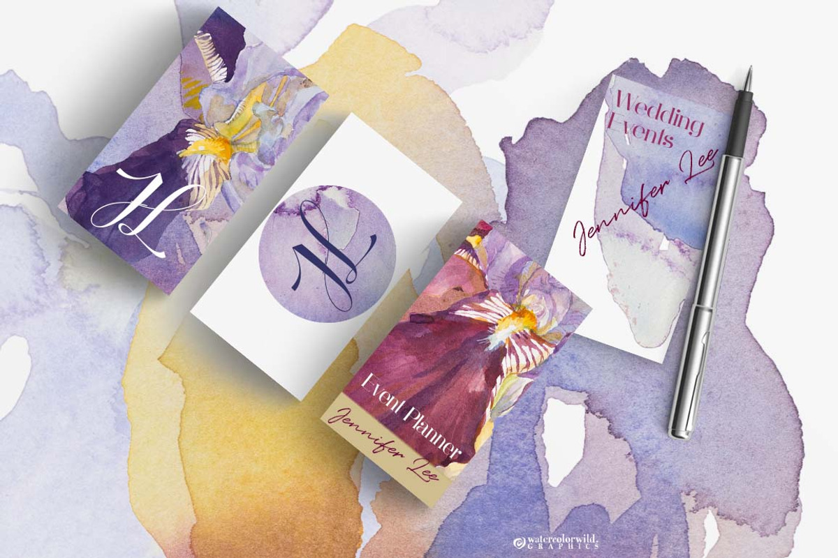 TheArtsyIrisCollection-Clipart, an Illustration by watercolorwild.graphics (Photo 3 of 13)