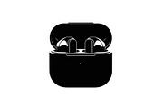 50 Wireless Earbuds Silhouette Icon, an Illustration by abu67222 (Thumbnail 30 of 51)