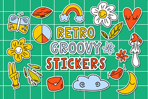 Retro Groovy Stikers