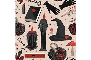 Spooky Halloween seamless pattern, a Texture Illustration by Toltemara