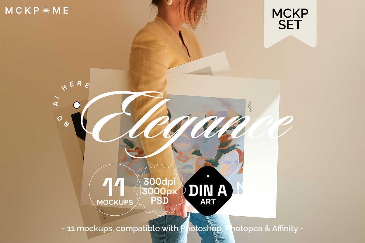 Elegant: Art Print/Poster mockup set, a Merchandise Mockup by MCKP*ME (Photo 1 of 15)