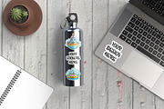 Stainless Steel Water Bottle Mockup, an Advertising Mockup by Rami's Mockups (Thumbnail 3 of 9)
