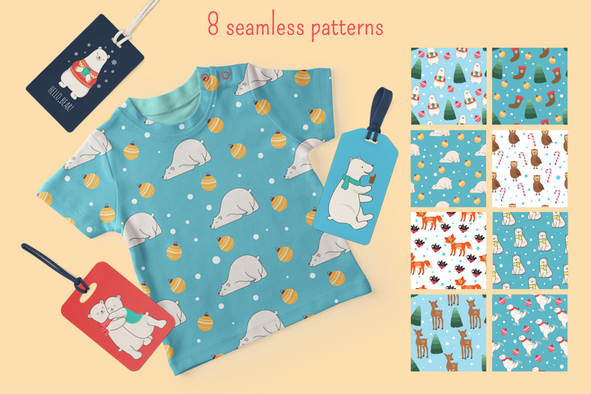 Hello Polar Bear!- clipart set, a Graphic by ComelyPics Shop (Photo 6 of 9)