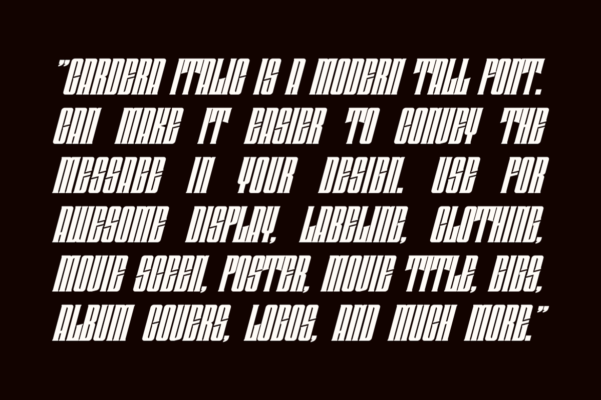 Cardera Italic - Modern Tall Font, a Slab Serif Font by Viswal Studio (Photo 3 of 7)