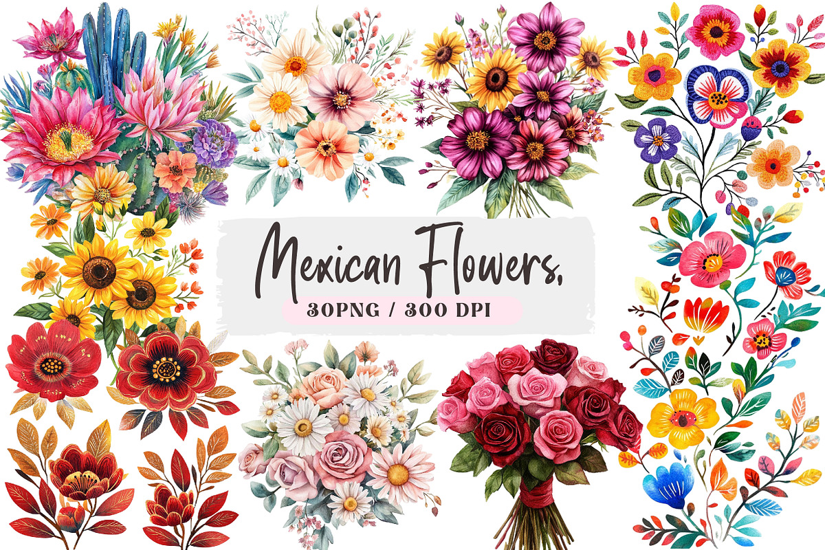 Mexican Flowers,, an Illustration by DreamArtGraphic (Photo 1 of 4)