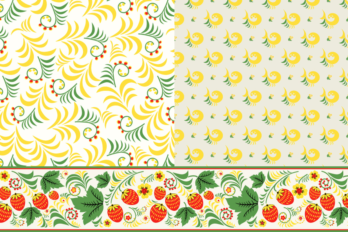Set of patterns khokhloma, a Pattern Graphic by BondarenkoNat (Photo 3 of 4)