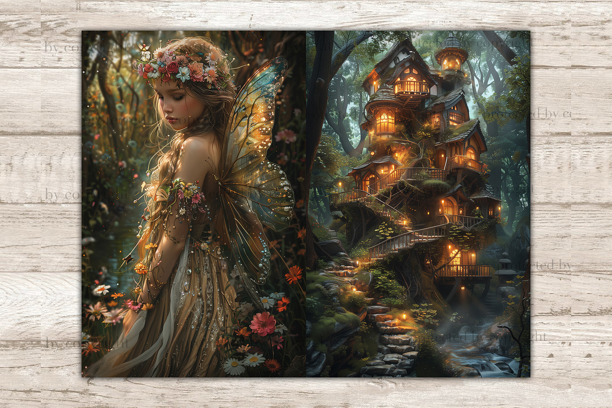 Fairy Forest Junk Journal Page, a Person Illustration by GlamArtZhanna (Photo 8 of 10)