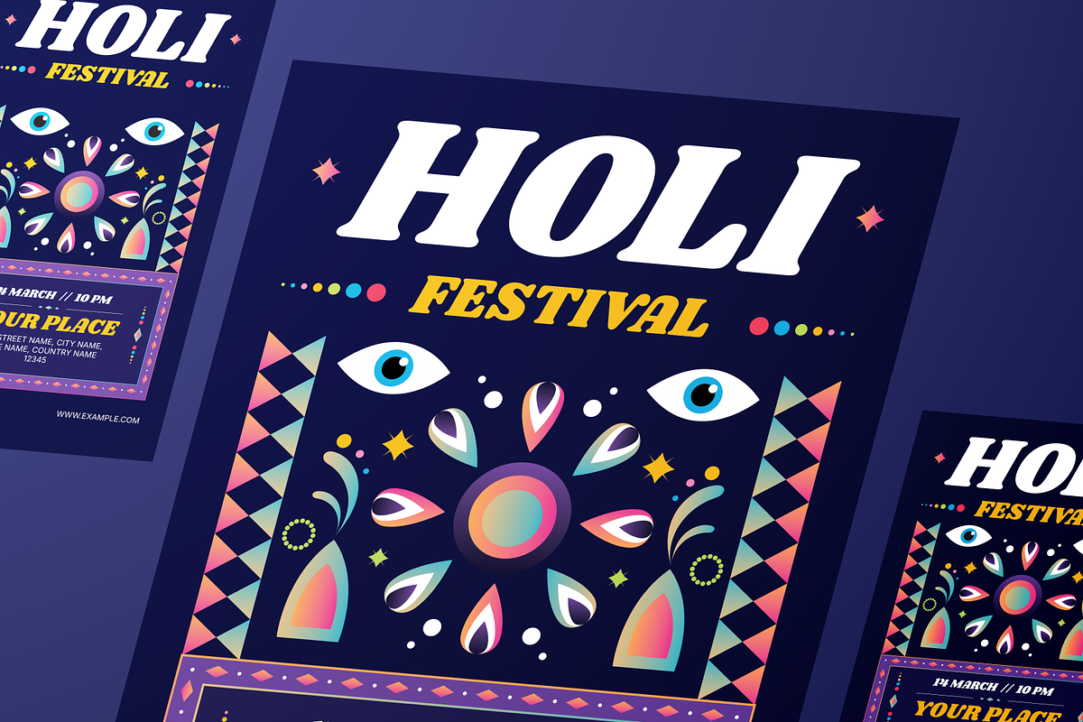 Holi Festival Color Flyer Set, a Flyer Template by Annora Studio (Photo 5 of 6)