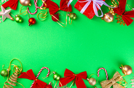 Bright green New Year Christmas background, a Holiday Photo by Rimma