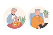 Elderly Care Vector flat Set, a Person Illustration by EeKayStore (Thumbnail 3 of 5)