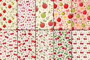 Cute Cherry Apple Fruit Pattern, a Pattern Graphic by Artonix (Thumbnail 2 of 7)