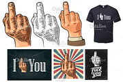 Fuck you sign. Middle finger Sign, a Work Illustration by MoreVector (Thumbnail 1 of 3)