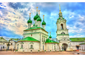 Church of the savior at the trading arcades in kostroma russia stock photo, an Architecture Photo by Leonid Andronov