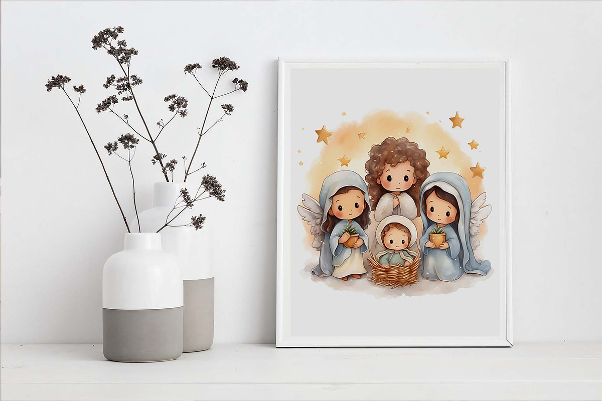 Christmas Cute Nativity Clipart Bund, an Illustration by Moon Studio (Photo 5 of 11)