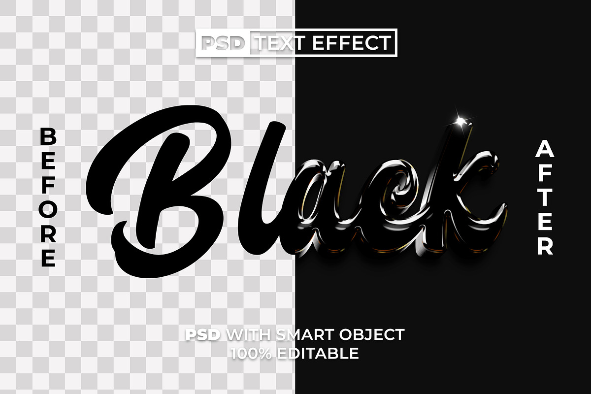 PSD Black Shiny Text Effect Style, a Layer Style Add-On by Mockmenot (Photo 2 of 2)