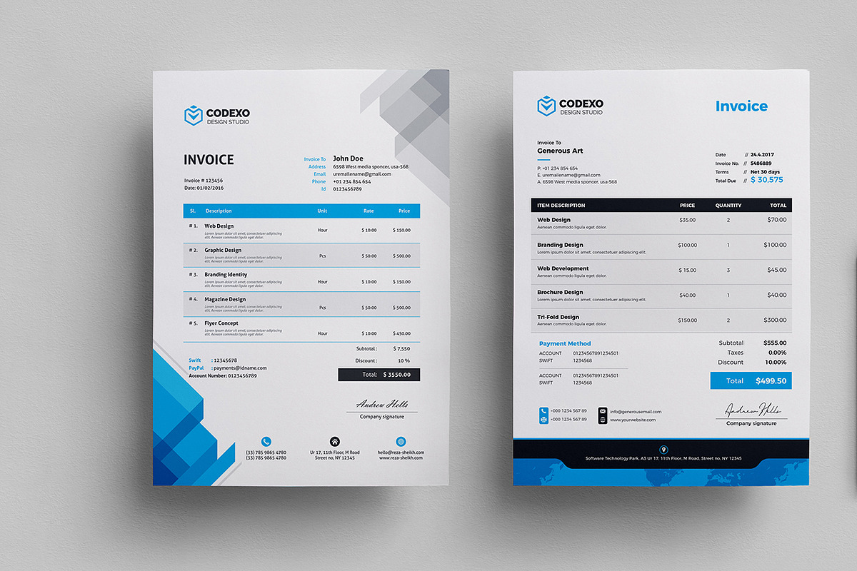 Invoice_2 Creative Design, a Stationery Template by GenerousArt