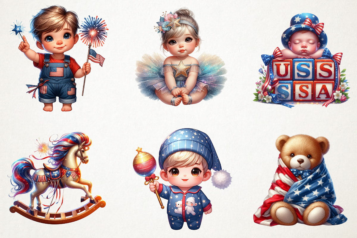 4th of July Baby Nursery Sublimation, a Seasonal Illustration by RobertsArt (Photo 7 of 7)