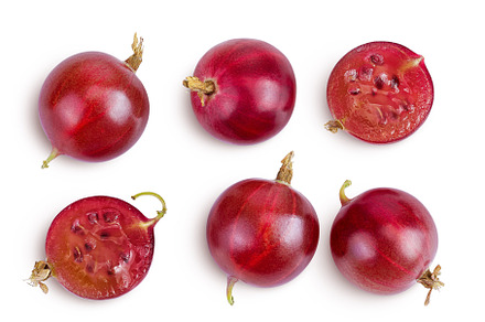 Red gooseberry isolated on white, a Food & Drink Photo by NataPhoto