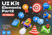 UI KIT Elements 3D Icons, an Object 3D Model by Rakata Studio (Thumbnail 1 of 7)