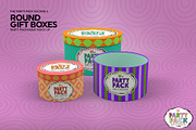 Round Gift Boxes Packaging Mockup, a Product Mockup by INCDesign (Thumbnail 4 of 7)