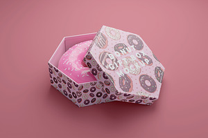 Donut Gift Box Mockup