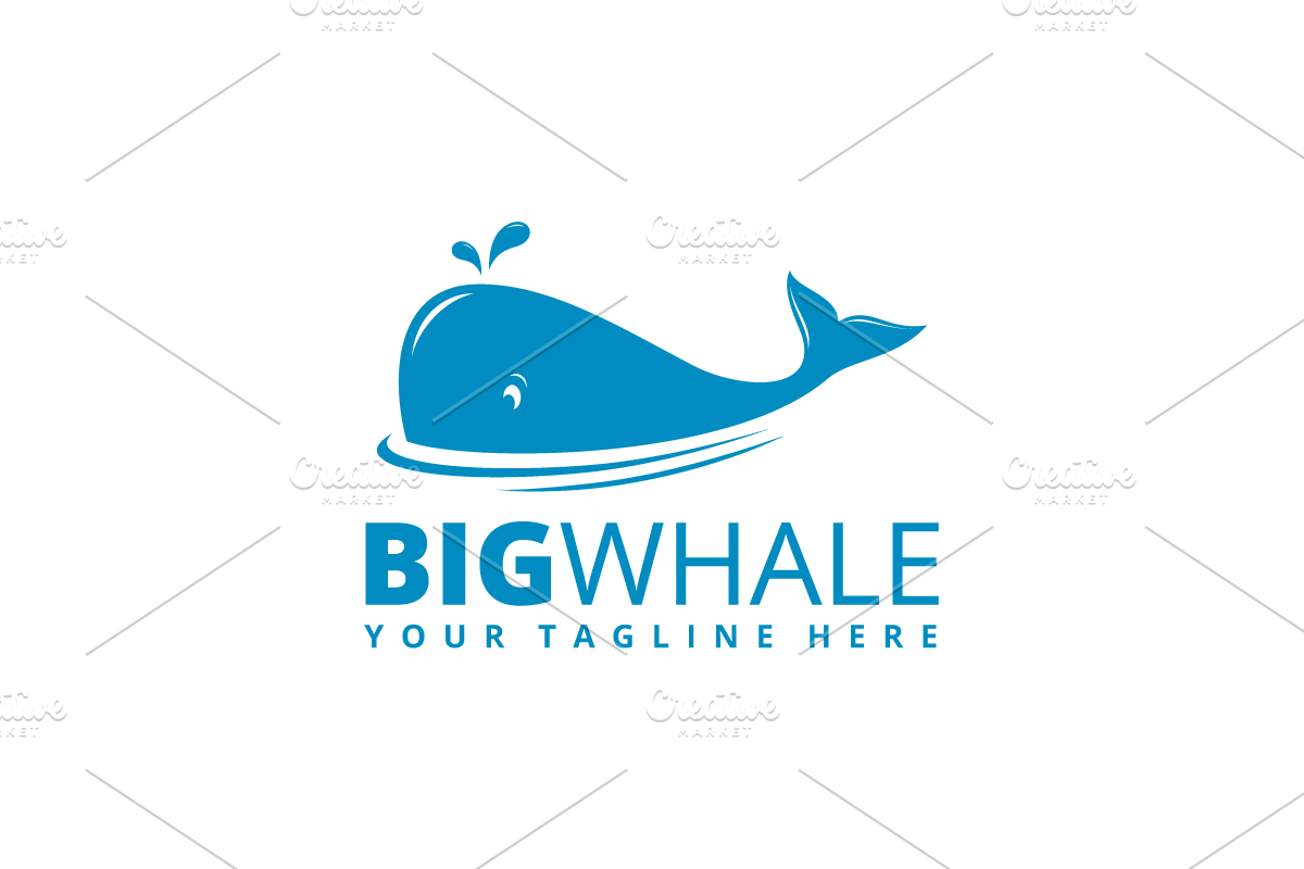 Big Whale Logo Illustration, a Branding & Logo Template by yopie (Photo 1 of 3)