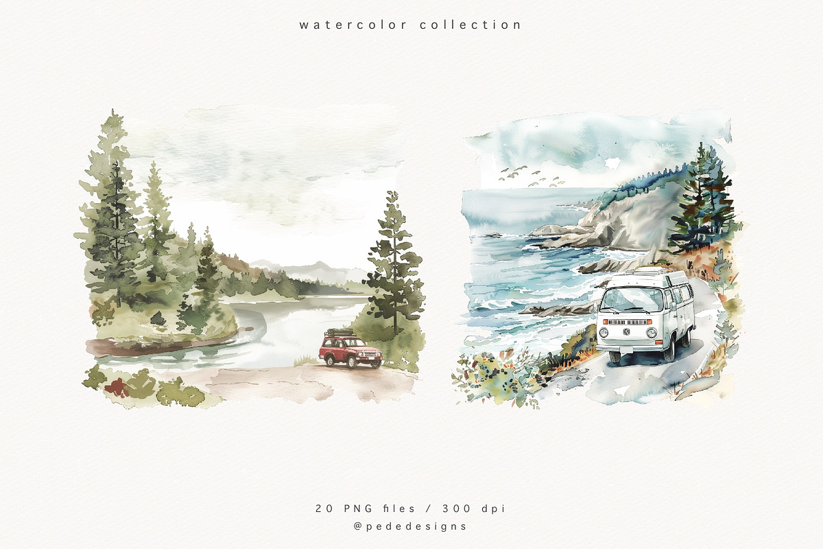 Roadtrip Illustrations, a Decorative Illustration by PeDe Designs (Photo 10 of 10)