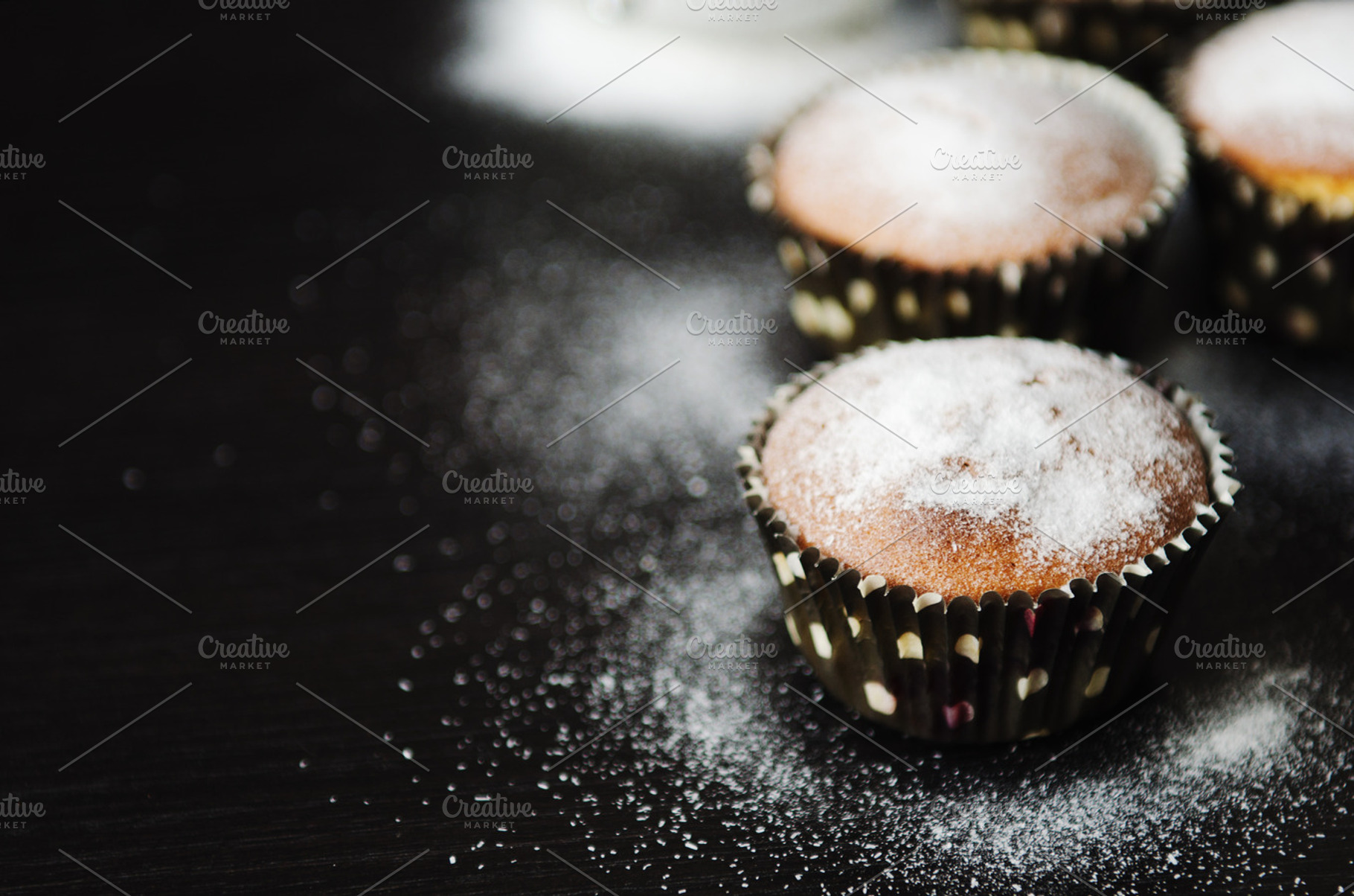 muffins in powdered sugar, a Food & Drink Photo by Mellisandra