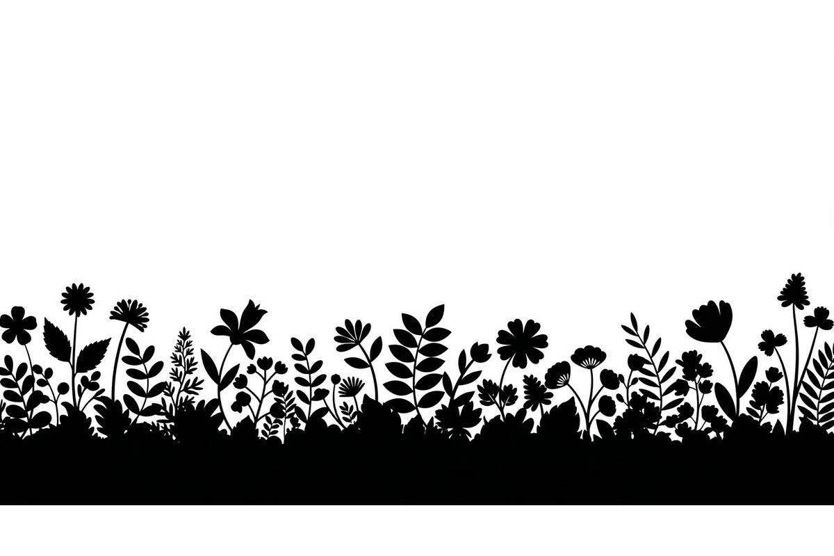 Floral Grass Border Silhouette Bundl, an Illustration by Amazin_art (Photo 5 of 51)