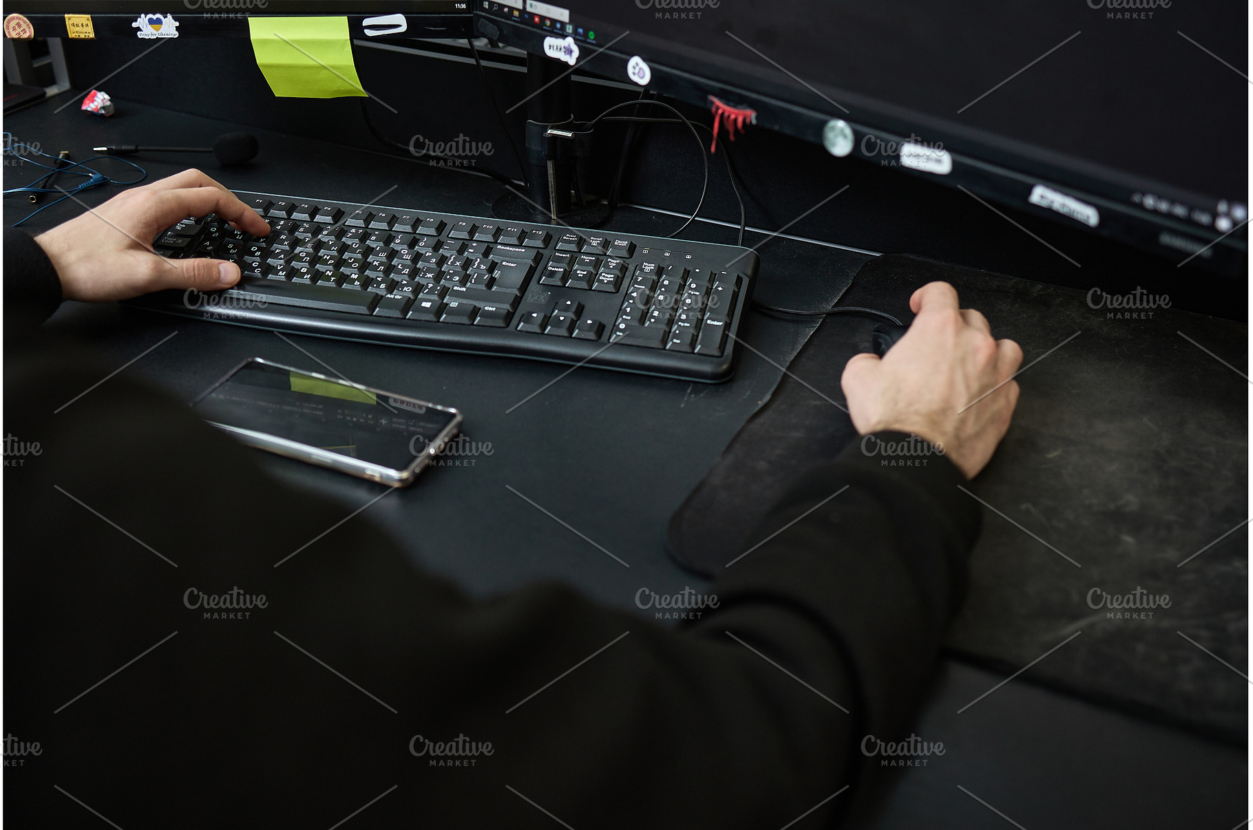 Person working on computer with, a Technology Photo by wip3out