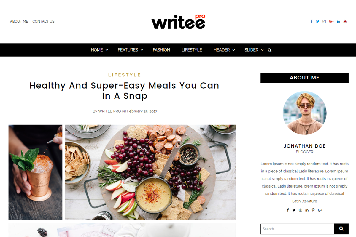 Writee Pro WordPress Blog Theme, a WordPress Template by Scissor Themes