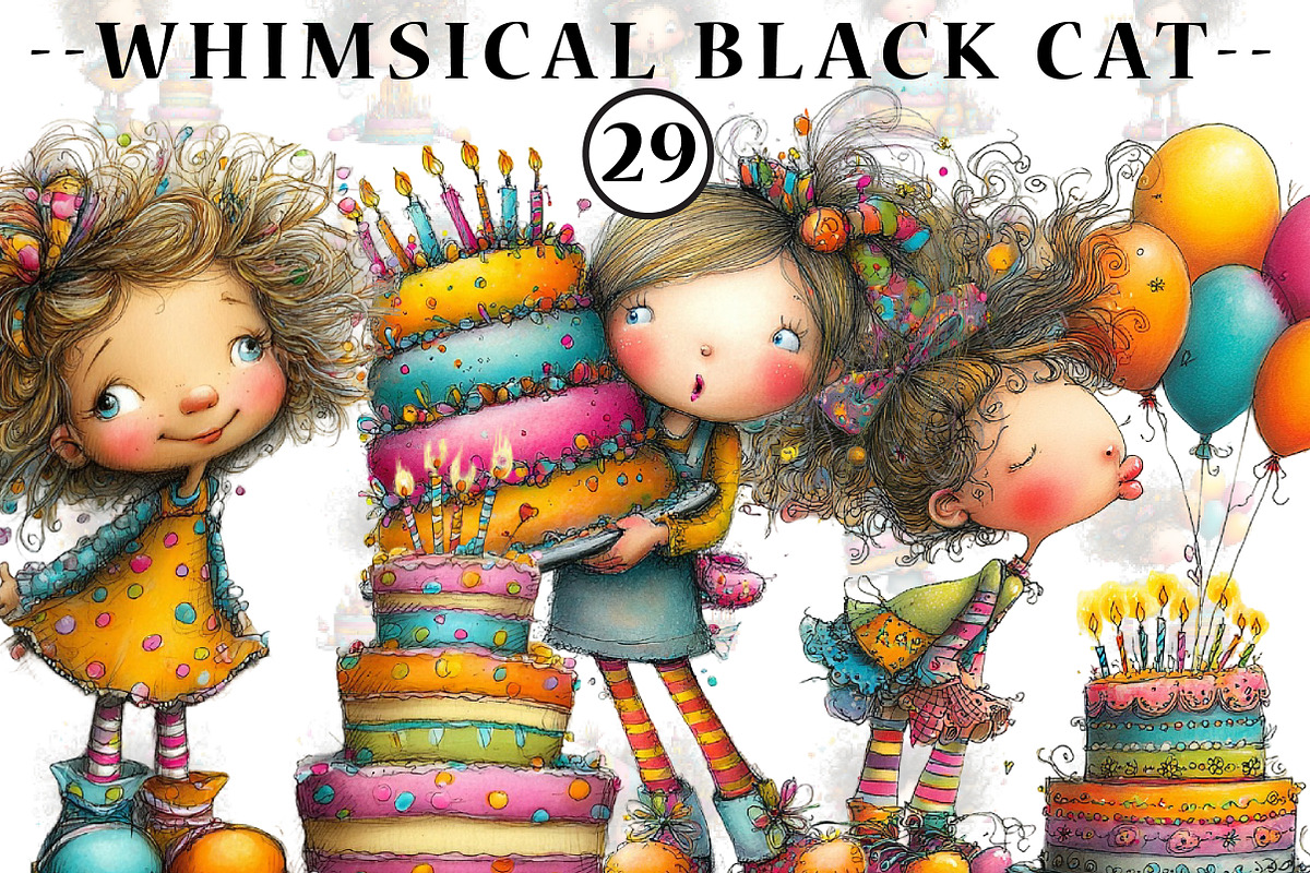 Quirky Birthday Cake clipart, an Illustration by CreationArt (Photo 1 of 5)